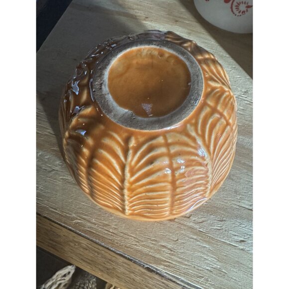 RRP Co Robinson Ransbottom Pottery Orange Mixing Bowl With Arts & Crafts Mission - Picture 3 of 6